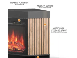 Elektrokamin preto 100x73x80 lynea