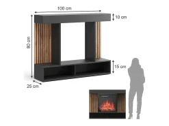 Elektrokamin preto 100x25x80 lynea