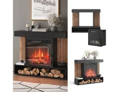 Elektrokamin preto 100x25x80 lynea