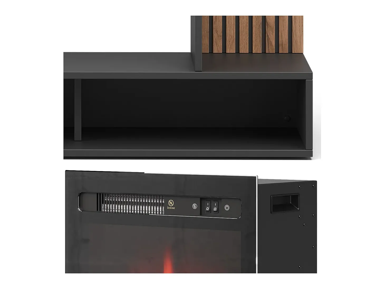 Elektrokamin preto 100x25x80 lynea