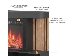 Elektrokamin preto 100x25x80 lynea