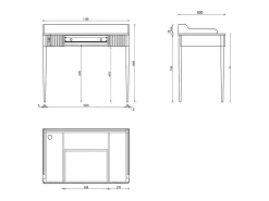 Escrivaninha de console com 1 gaveta em MDF branco fosco - RENEVI por Pascal Morabito