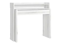 Escrivaninha Extensível, 99x90x35cm, retrátil, Mesa de Computador, Branco veado