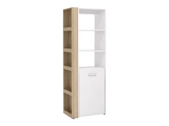 Escrivaninha modular TUPELIO com 10 nichos, nas cores natural e branca -