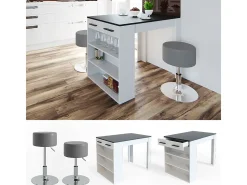 Esstisch-Set antracite/branco 67x100x77.5 repose