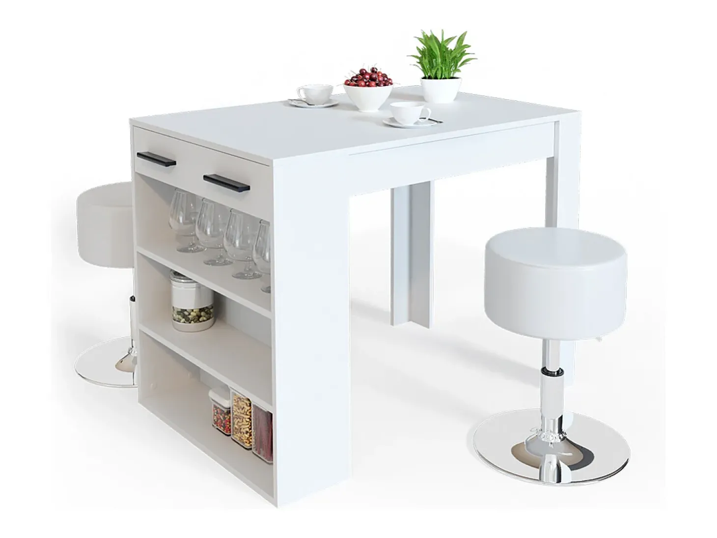 Esstisch-Set branco 67x100x77.5 repose