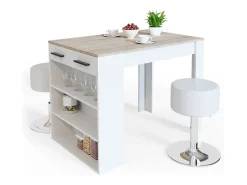 Esstisch-Set sonoma/branco 67x100x77.5 repose