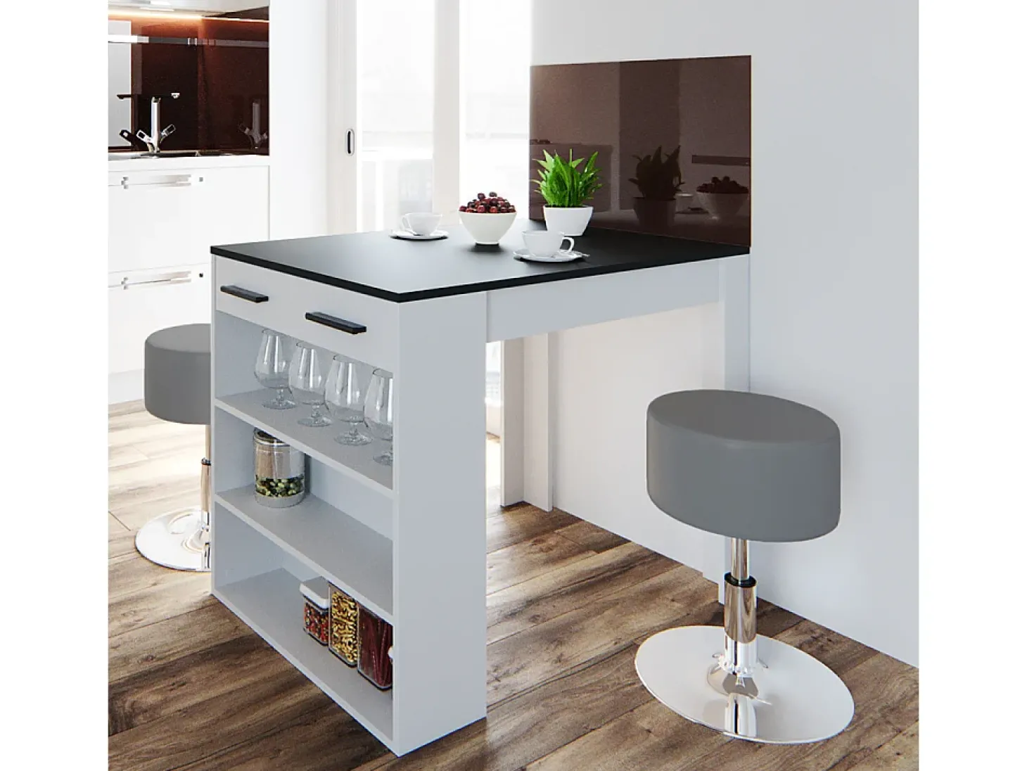 Esszimmertisch antracite/branco 67x100x77.5 repose