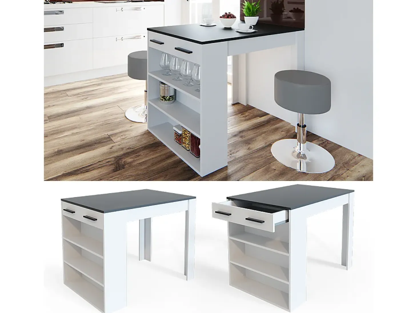 Esszimmertisch antracite/branco 67x100x77.5 repose