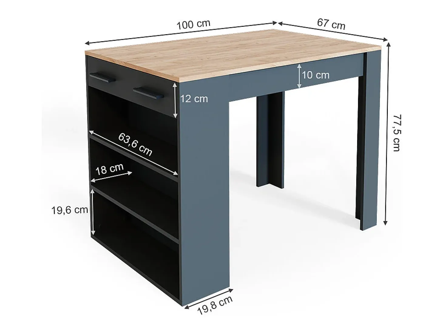 Esszimmertisch carvalho antracite/goldkraft 67x100x77.5 repose