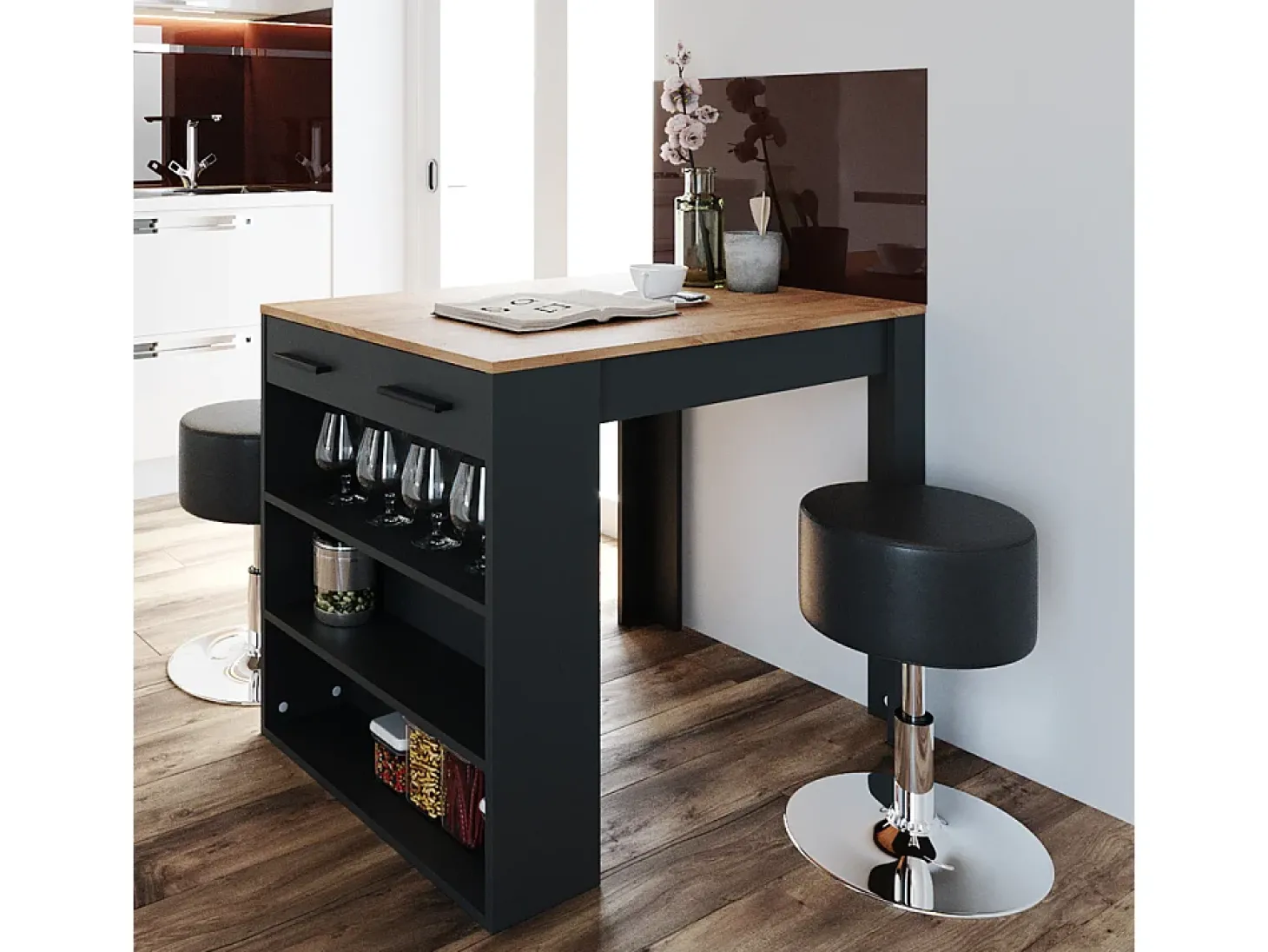Esszimmertisch carvalho antracite/goldkraft 67x100x77.5 repose