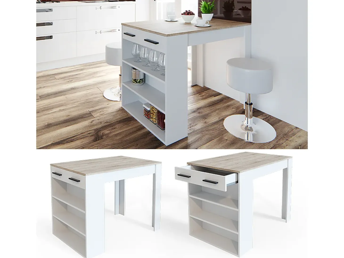 Esszimmertisch sonoma/branco 67x100x77.5 repose