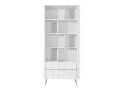 Estante: 2 gavetas, Branco, 88,2 x 38 x 193,8 cm