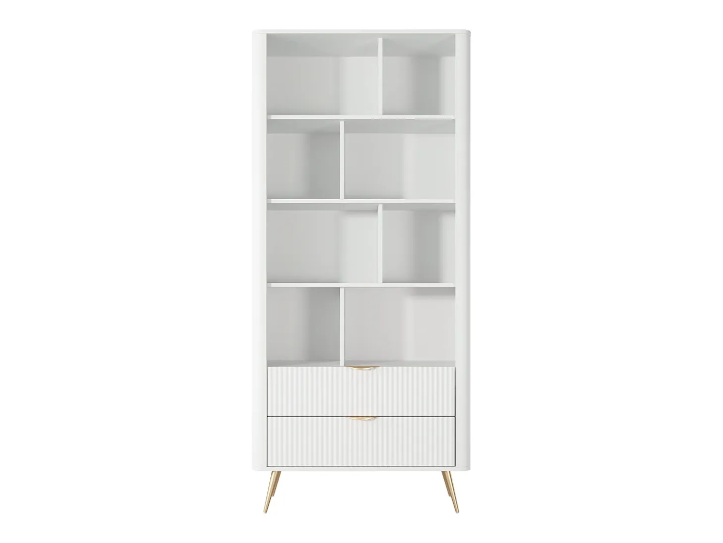Estante: 2 gavetas, Branco, 88,2 x 38 x 193,8 cm