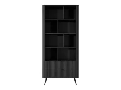 Estante: 2 gavetas, Preto, 88,2 x 38 x 193,8 cm