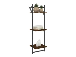 Estante 3 prat. c/ barras 2 pcs 30x25x100 cm carvalho castanho PT491212
