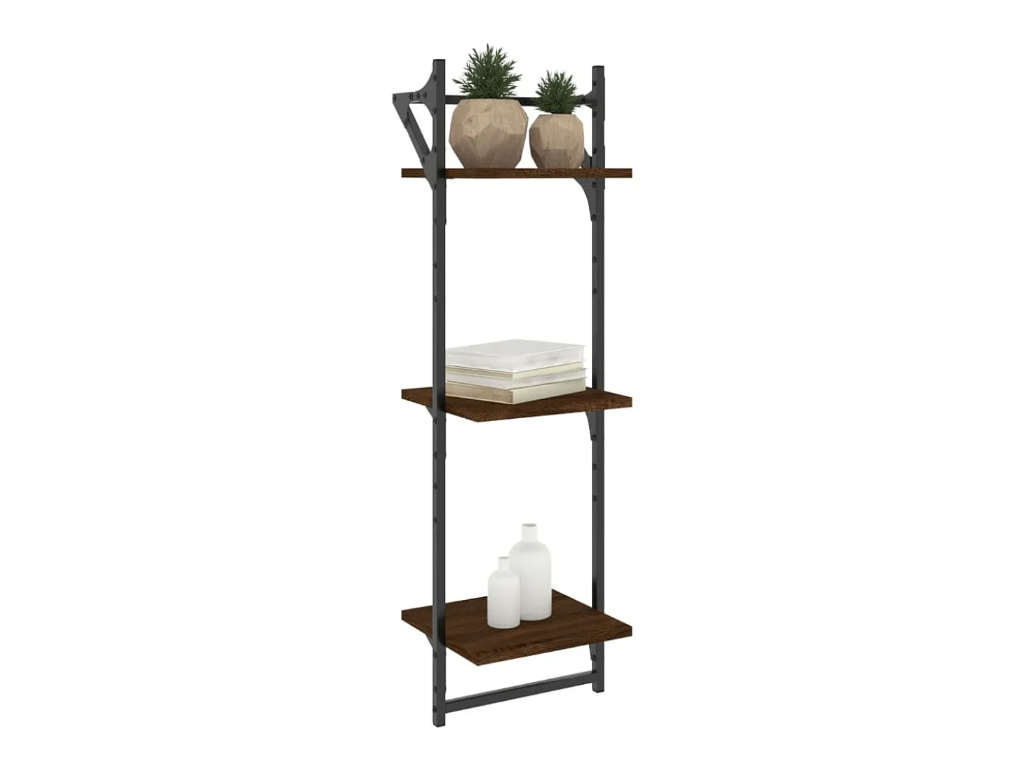 Estante 3 prat. c/ barras 2 pcs 30x25x100 cm carvalho castanho PT491212