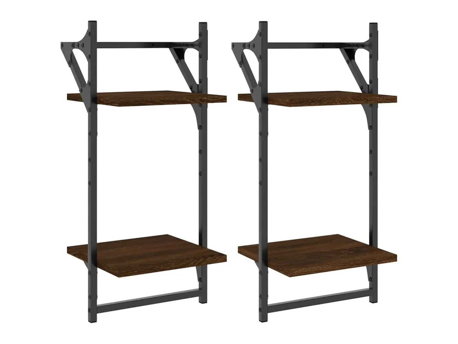 Estante 2 prat. c/ barras 2 pcs 30x25x65 cm carvalho castanho PT393004