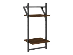 Estante 2 prat. c/ barras 2 pcs 30x25x65 cm carvalho castanho PT393004