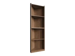 Estante / prateleira de canto - 55×32×180 cm - Com sistema anti-queda - Vitrine - MDF - Marrom