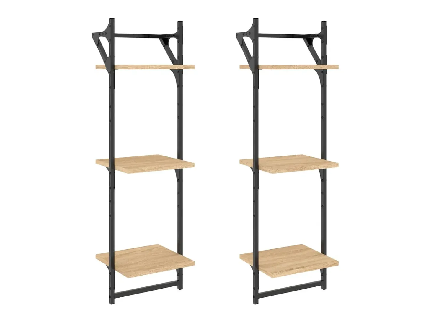 Estante 3 prateleiras + barras 2pcs 30x25x100cm carvalho sonoma PT108214