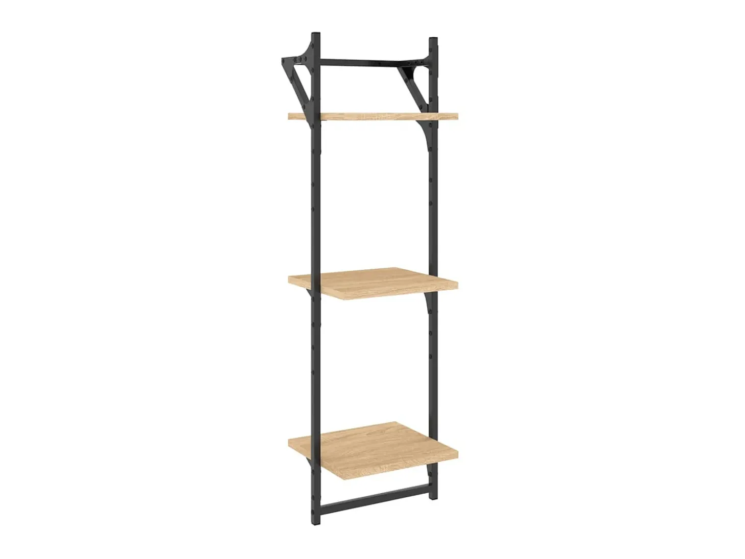 Estante 3 prateleiras + barras 2pcs 30x25x100cm carvalho sonoma PT108214
