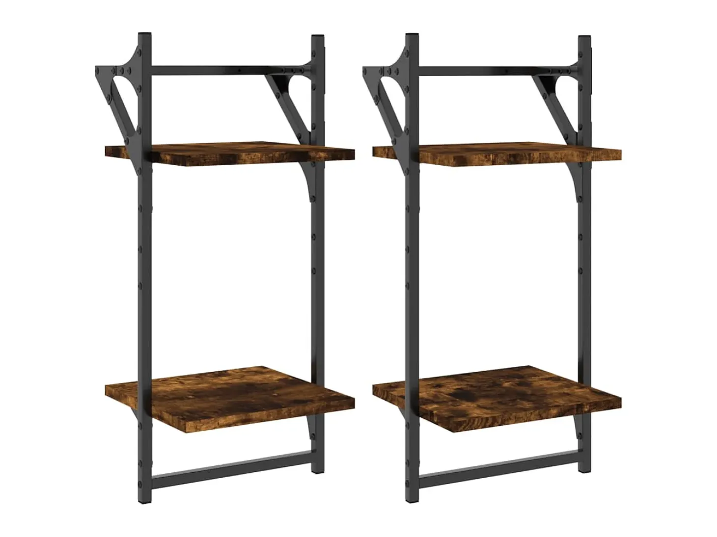 Estante 2 prateleiras c/ barras 2pcs 30x25x65cm carvalho sonoma PT501994