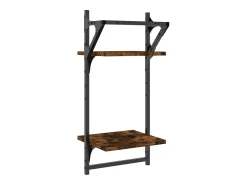 Estante 2 prateleiras c/ barras 2pcs 30x25x65cm carvalho sonoma