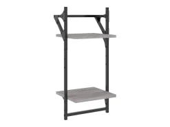 Estante 2 prateleiras c/ barras 2pcs 30x25x65cm cinzento sonoma