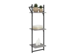 Estante 3 prateleiras c/ barras 2pcs 30x25x100 cm cinza sonoma PT970692