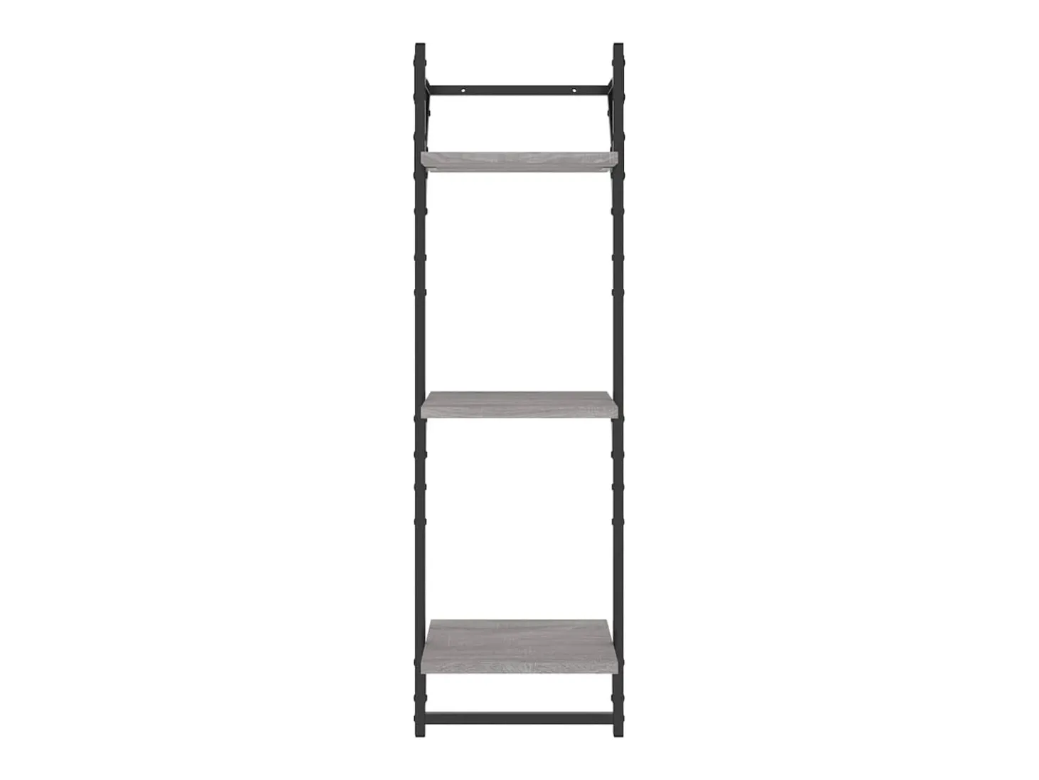Estante 3 prateleiras c/ barras 2pcs 30x25x100 cm cinza sonoma PT970692