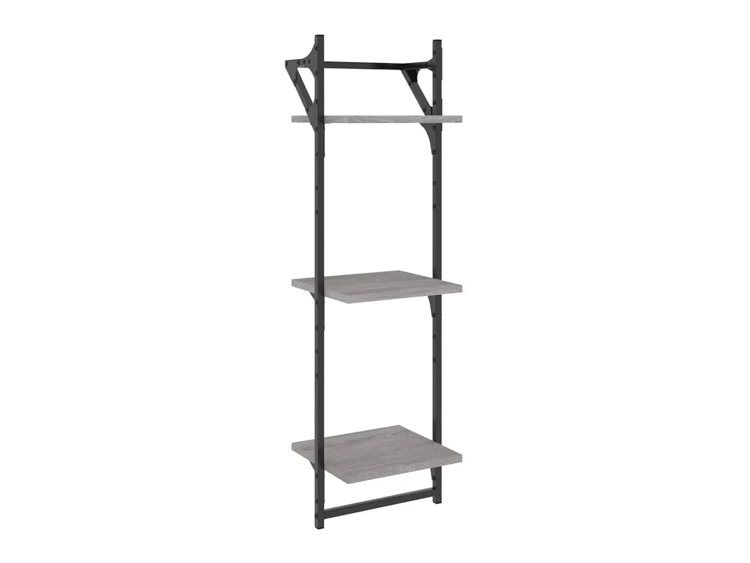 Estante 3 prateleiras c/ barras 2pcs 30x25x100 cm cinza sonoma PT970692