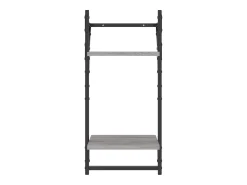 Estante 2 prateleiras c/ barras 2pcs 30x25x65cm cinzento sonoma PT549960