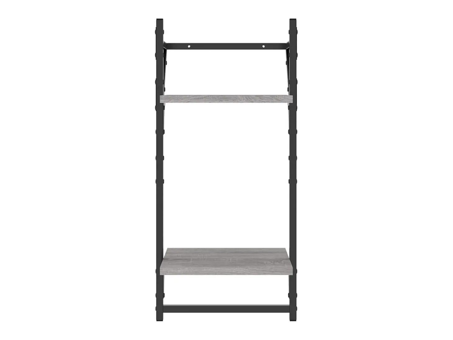 Estante 2 prateleiras c/ barras 2pcs 30x25x65cm cinzento sonoma PT549960