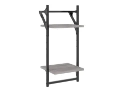 Estante 2 prateleiras c/ barras 2pcs 30x25x65cm cinzento sonoma PT549960