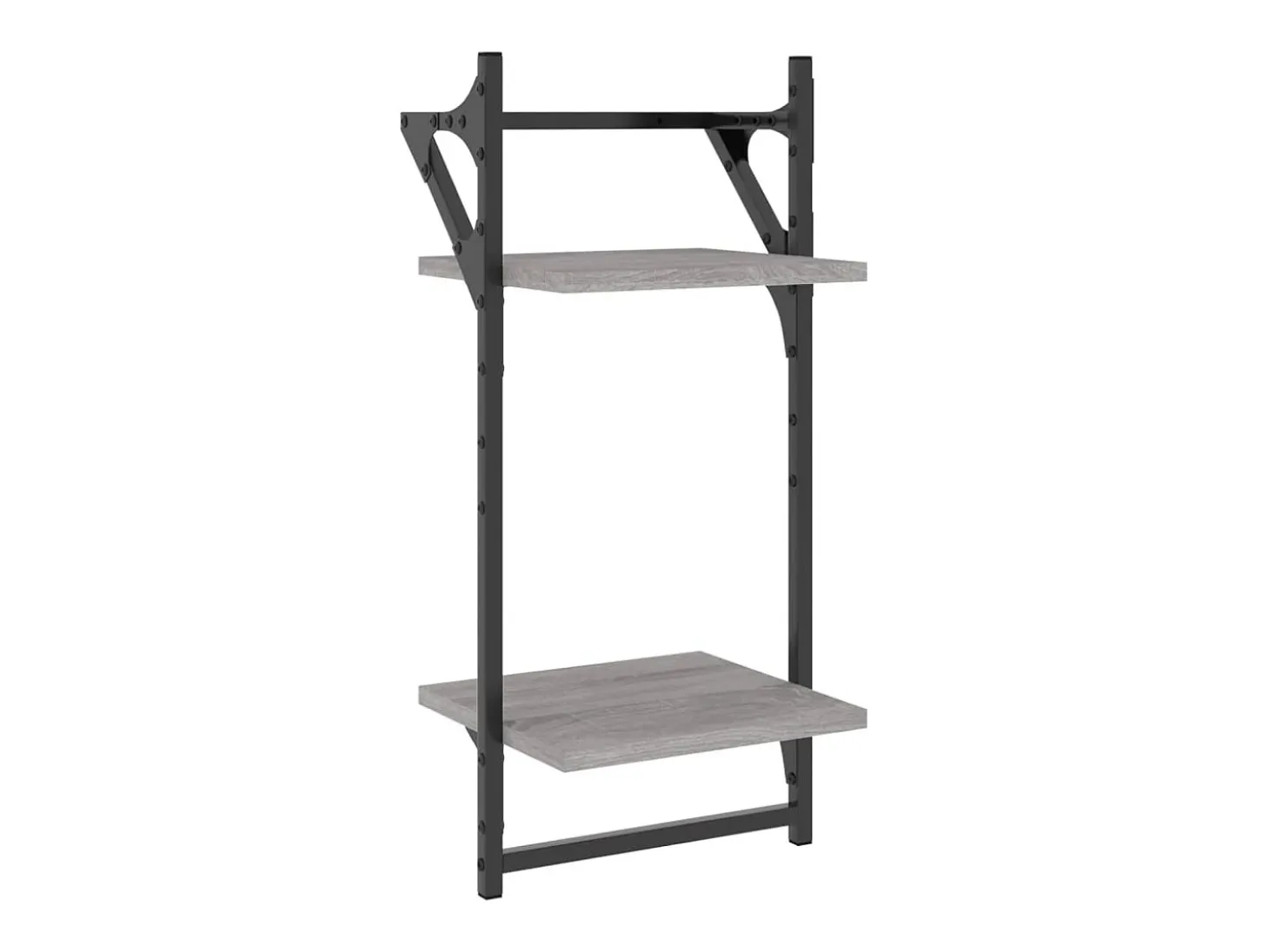 Estante 2 prateleiras c/ barras 2pcs 30x25x65cm cinzento sonoma PT549960