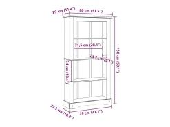 Estante 4 prateleiras Corona Range pinho mexicano 80x29x150 cm