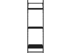 Estante 3 prateleiras parede c/ barras 2 pcs 30x25x100 cm preto PT131076