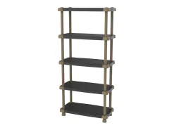 Estante alta 88 cm 5 prateleiras Preto e Taupe