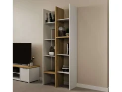 Estante alta Access Hamilton Carvalho/Branco 76x183x33 cm
