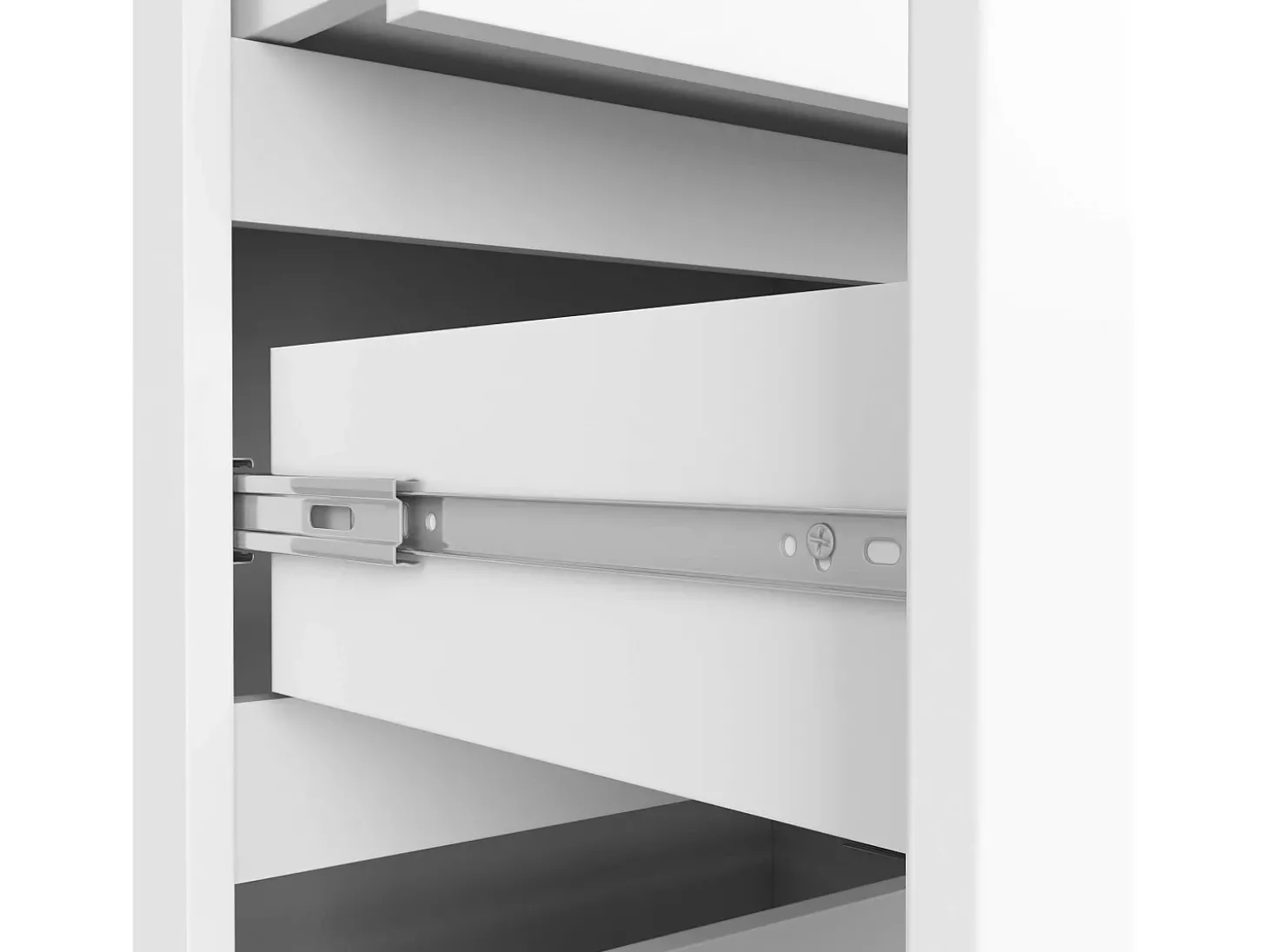 Estante Alta com Gavetas e Portas, 60cm, Branco, Laminado, Montagem DIY