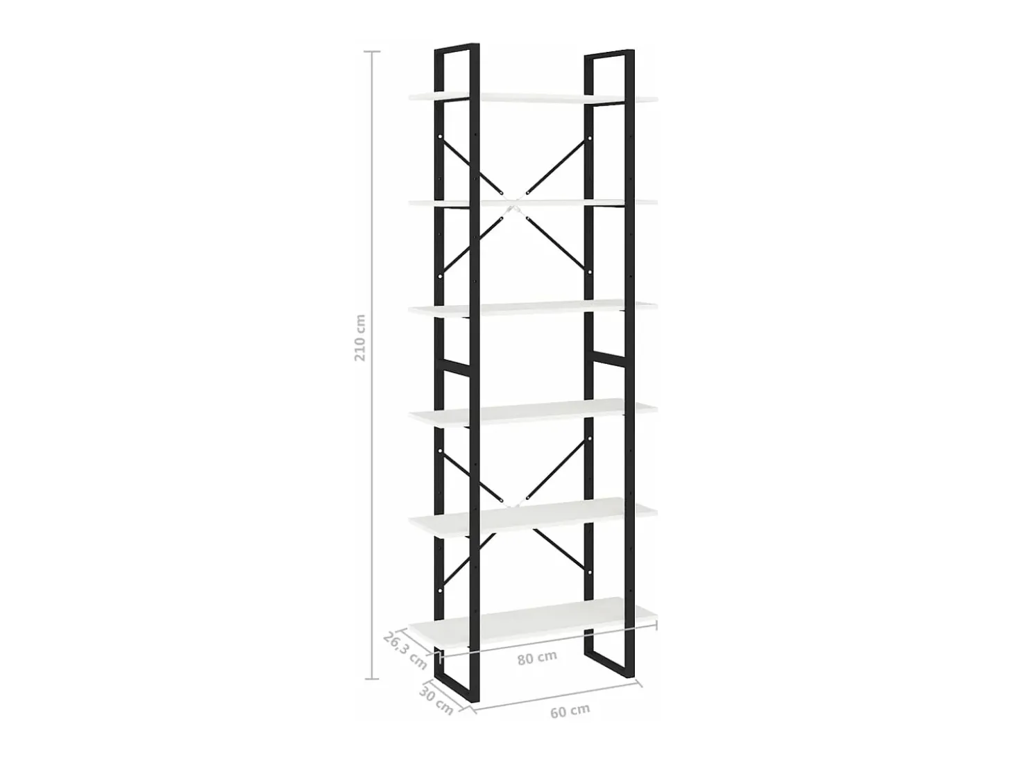 Estante alta 80x30x210 cm madeira de pinho maciça branco