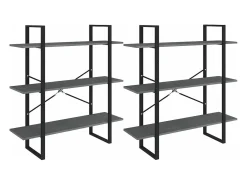 Estante alta 100x30x210 cm madeira de pinho maciça cinzento