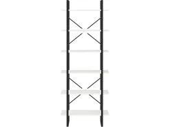 Estante alta 80x30x210 cm madeira de pinho maciça branco PT358531