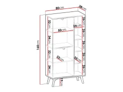 Estante AMBIHOME CHO - Bege, C80xP38xA160cm