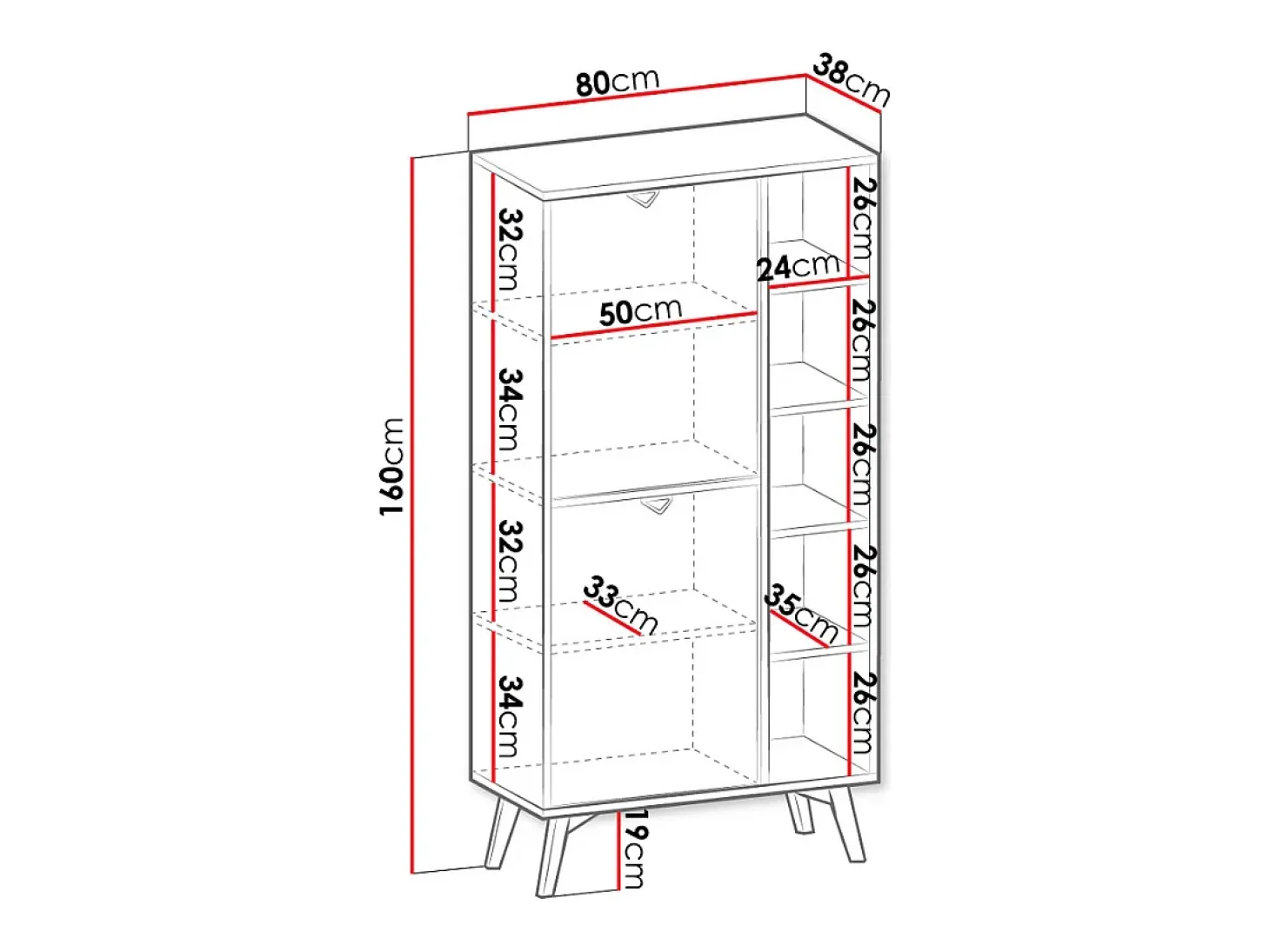 Estante AMBIHOME CHO - Bege, C80xP38xA160cm