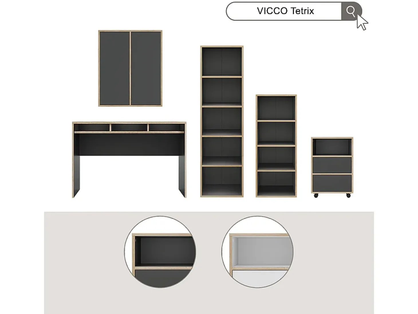 Estante antracite 40x30x140 tetrix