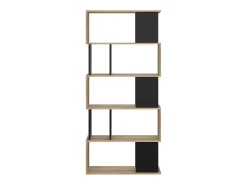 Estante Arg, estante de escritório, estante, biblioteca, 80x29 h175 cm, carvalho e preto