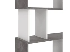 Estante Arg, Estante de escritório, Estante, Biblioteca, 80x30 h175 cm, Cimento e Branco