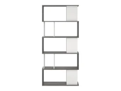 Estante Arg, Estante de escritório, Estante, Biblioteca, 80x30 h175 cm, Cimento e Branco